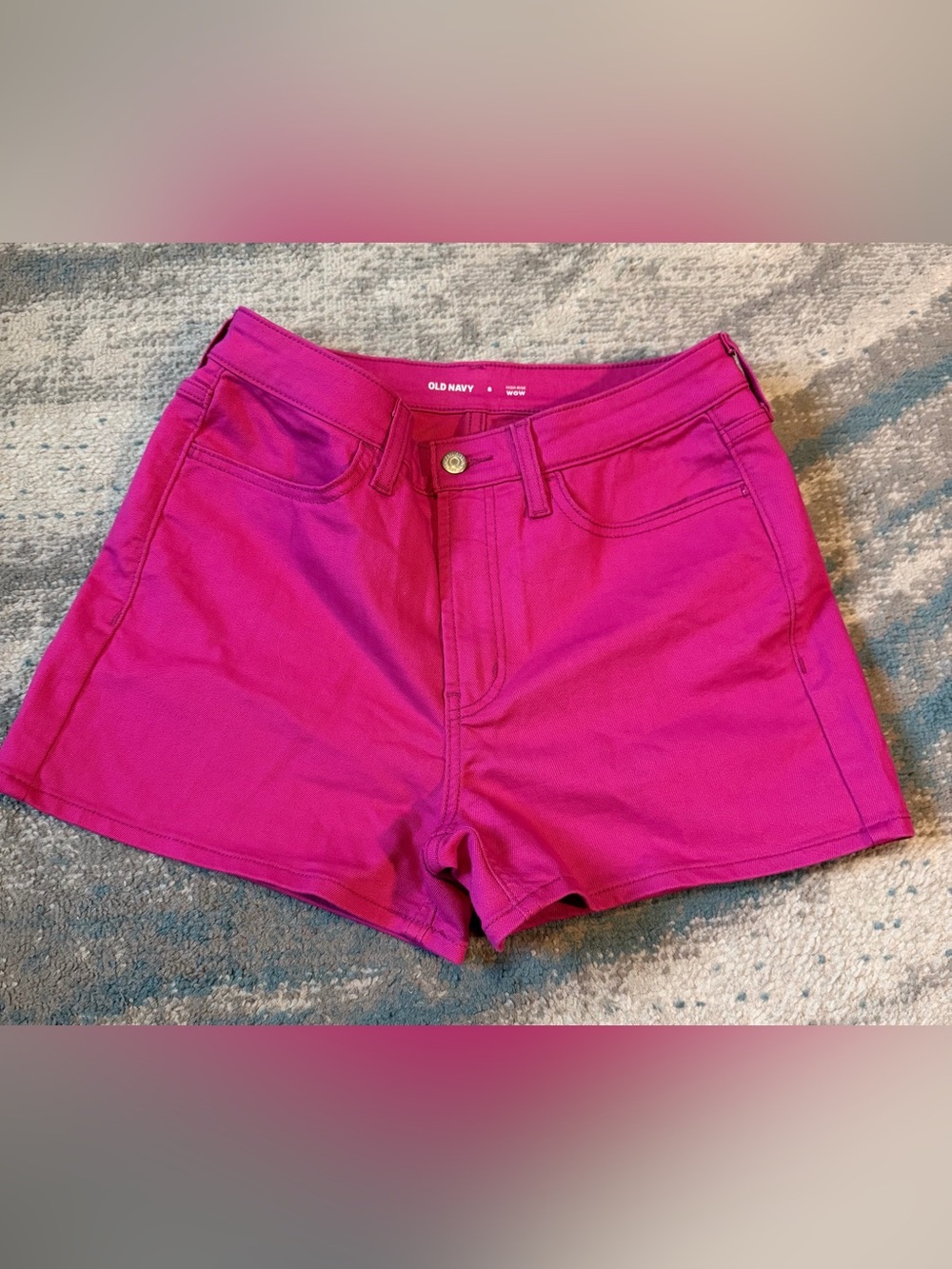 Women's Size 8 Old Navy Wow Pink Denim High-Waist Shorts
